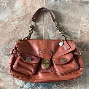 Authentic Coach Leigh Whiskey Leather Brass